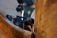 Bouldering in Hueco Tanks on 01/18/2020 with Blue Lizard Climbing and Yoga
Filename: SRM_20200118_1610511.jpg
Aperture: f/2.8
Shutter Speed: 1/160
Body: Canon EOS-1D Mark II
Lens: Canon EF 16-35mm f/2.8 L