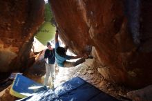 Bouldering in Hueco Tanks on 01/18/2020 with Blue Lizard Climbing and Yoga
Filename: SRM_20200118_1636100.jpg
Aperture: f/4.0
Shutter Speed: 1/250
Body: Canon EOS-1D Mark II
Lens: Canon EF 16-35mm f/2.8 L