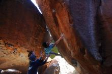 Bouldering in Hueco Tanks on 01/18/2020 with Blue Lizard Climbing and Yoga
Filename: SRM_20200118_1651080.jpg
Aperture: f/5.0
Shutter Speed: 1/250
Body: Canon EOS-1D Mark II
Lens: Canon EF 16-35mm f/2.8 L