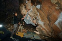 Bouldering in Hueco Tanks on 01/19/2020 with Blue Lizard Climbing and Yoga
Filename: SRM_20200119_1138210.jpg
Aperture: f/8.0
Shutter Speed: 1/250
Body: Canon EOS-1D Mark II
Lens: Canon EF 16-35mm f/2.8 L