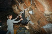 Bouldering in Hueco Tanks on 01/19/2020 with Blue Lizard Climbing and Yoga
Filename: SRM_20200119_1139260.jpg
Aperture: f/8.0
Shutter Speed: 1/250
Body: Canon EOS-1D Mark II
Lens: Canon EF 16-35mm f/2.8 L