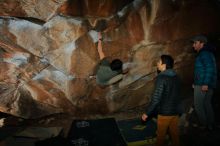 Bouldering in Hueco Tanks on 01/19/2020 with Blue Lizard Climbing and Yoga
Filename: SRM_20200119_1146400.jpg
Aperture: f/8.0
Shutter Speed: 1/250
Body: Canon EOS-1D Mark II
Lens: Canon EF 16-35mm f/2.8 L