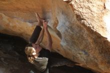 Bouldering in Hueco Tanks on 01/19/2020 with Blue Lizard Climbing and Yoga
Filename: SRM_20200119_1605320.jpg
Aperture: f/4.5
Shutter Speed: 1/500
Body: Canon EOS-1D Mark II
Lens: Canon EF 50mm f/1.8 II