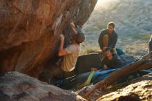 Bouldering in Hueco Tanks on 01/19/2020 with Blue Lizard Climbing and Yoga
Filename: SRM_20200119_1808040.jpg
Aperture: f/4.0
Shutter Speed: 1/320
Body: Canon EOS-1D Mark II
Lens: Canon EF 50mm f/1.8 II