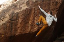 Bouldering in Hueco Tanks on 01/27/2020 with Blue Lizard Climbing and Yoga
Filename: SRM_20200127_1136060.jpg
Aperture: f/8.0
Shutter Speed: 1/320
Body: Canon EOS-1D Mark II
Lens: Canon EF 50mm f/1.8 II