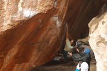 Bouldering in Hueco Tanks on 01/27/2020 with Blue Lizard Climbing and Yoga
Filename: SRM_20200127_1144040.jpg
Aperture: f/3.2
Shutter Speed: 1/320
Body: Canon EOS-1D Mark II
Lens: Canon EF 50mm f/1.8 II