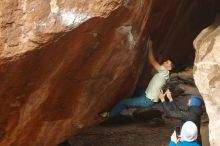 Bouldering in Hueco Tanks on 01/27/2020 with Blue Lizard Climbing and Yoga
Filename: SRM_20200127_1144140.jpg
Aperture: f/3.5
Shutter Speed: 1/320
Body: Canon EOS-1D Mark II
Lens: Canon EF 50mm f/1.8 II