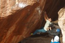 Bouldering in Hueco Tanks on 01/27/2020 with Blue Lizard Climbing and Yoga
Filename: SRM_20200127_1144150.jpg
Aperture: f/3.5
Shutter Speed: 1/320
Body: Canon EOS-1D Mark II
Lens: Canon EF 50mm f/1.8 II