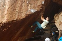 Bouldering in Hueco Tanks on 01/27/2020 with Blue Lizard Climbing and Yoga
Filename: SRM_20200127_1144350.jpg
Aperture: f/5.0
Shutter Speed: 1/320
Body: Canon EOS-1D Mark II
Lens: Canon EF 50mm f/1.8 II