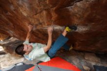Bouldering in Hueco Tanks on 01/27/2020 with Blue Lizard Climbing and Yoga
Filename: SRM_20200127_1344320.jpg
Aperture: f/4.5
Shutter Speed: 1/250
Body: Canon EOS-1D Mark II
Lens: Canon EF 16-35mm f/2.8 L