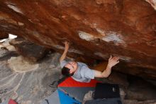 Bouldering in Hueco Tanks on 01/27/2020 with Blue Lizard Climbing and Yoga

Filename: SRM_20200127_1425590.jpg
Aperture: f/5.6
Shutter Speed: 1/250
Body: Canon EOS-1D Mark II
Lens: Canon EF 16-35mm f/2.8 L