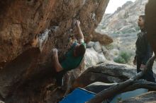 Bouldering in Hueco Tanks on 01/29/2020 with Blue Lizard Climbing and Yoga

Filename: SRM_20200129_1819350.jpg
Aperture: f/3.5
Shutter Speed: 1/250
Body: Canon EOS-1D Mark II
Lens: Canon EF 50mm f/1.8 II