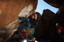 Bouldering in Hueco Tanks on 02/08/2020 with Blue Lizard Climbing and Yoga
Filename: SRM_20200208_1210480.jpg
Aperture: f/8.0
Shutter Speed: 1/250
Body: Canon EOS-1D Mark II
Lens: Canon EF 16-35mm f/2.8 L