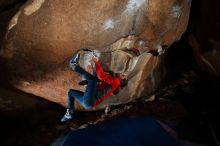 Bouldering in Hueco Tanks on 02/08/2020 with Blue Lizard Climbing and Yoga

Filename: SRM_20200208_1402230.jpg
Aperture: f/5.6
Shutter Speed: 1/250
Body: Canon EOS-1D Mark II
Lens: Canon EF 16-35mm f/2.8 L