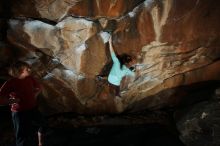 Bouldering in Hueco Tanks on 02/08/2020 with Blue Lizard Climbing and Yoga
Filename: SRM_20200208_1628080.jpg
Aperture: f/8.0
Shutter Speed: 1/250
Body: Canon EOS-1D Mark II
Lens: Canon EF 16-35mm f/2.8 L