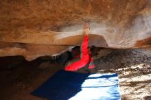 Bouldering in Hueco Tanks on 02/08/2020 with Blue Lizard Climbing and Yoga
Filename: SRM_20200208_1637180.jpg
Aperture: f/3.2
Shutter Speed: 1/250
Body: Canon EOS-1D Mark II
Lens: Canon EF 16-35mm f/2.8 L