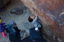 Bouldering in Hueco Tanks on 01/06/2020 with Blue Lizard Climbing and Yoga
Filename: SRM_20200106_1102030.jpg
Aperture: f/4.0
Shutter Speed: 1/250
Body: Canon EOS-1D Mark II
Lens: Canon EF 50mm f/1.8 II