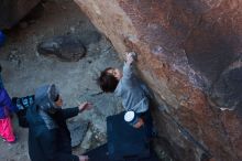 Bouldering in Hueco Tanks on 01/06/2020 with Blue Lizard Climbing and Yoga
Filename: SRM_20200106_1102090.jpg
Aperture: f/4.0
Shutter Speed: 1/250
Body: Canon EOS-1D Mark II
Lens: Canon EF 50mm f/1.8 II