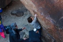 Bouldering in Hueco Tanks on 01/06/2020 with Blue Lizard Climbing and Yoga
Filename: SRM_20200106_1102100.jpg
Aperture: f/4.0
Shutter Speed: 1/250
Body: Canon EOS-1D Mark II
Lens: Canon EF 50mm f/1.8 II