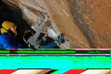 Bouldering in Hueco Tanks on 01/06/2020 with Blue Lizard Climbing and Yoga
Filename: SRM_20200106_1134470.jpg
Aperture: f/8.0
Shutter Speed: 1/250
Body: Canon EOS-1D Mark II
Lens: Canon EF 16-35mm f/2.8 L