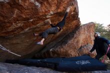 Bouldering in Hueco Tanks on 01/06/2020 with Blue Lizard Climbing and Yoga
Filename: SRM_20200106_1223041.jpg
Aperture: f/6.3
Shutter Speed: 1/320
Body: Canon EOS-1D Mark II
Lens: Canon EF 16-35mm f/2.8 L