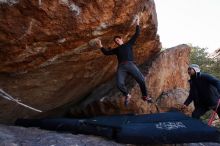 Bouldering in Hueco Tanks on 01/06/2020 with Blue Lizard Climbing and Yoga
Filename: SRM_20200106_1223050.jpg
Aperture: f/6.3
Shutter Speed: 1/320
Body: Canon EOS-1D Mark II
Lens: Canon EF 16-35mm f/2.8 L