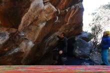Bouldering in Hueco Tanks on 01/06/2020 with Blue Lizard Climbing and Yoga
Filename: SRM_20200106_1239100.jpg
Aperture: f/7.1
Shutter Speed: 1/320
Body: Canon EOS-1D Mark II
Lens: Canon EF 16-35mm f/2.8 L