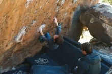 Bouldering in Hueco Tanks on 01/06/2020 with Blue Lizard Climbing and Yoga
Filename: SRM_20200106_1427330.jpg
Aperture: f/3.5
Shutter Speed: 1/320
Body: Canon EOS-1D Mark II
Lens: Canon EF 50mm f/1.8 II