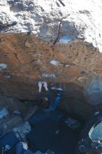 Bouldering in Hueco Tanks on 01/06/2020 with Blue Lizard Climbing and Yoga
Filename: SRM_20200106_1450080.jpg
Aperture: f/5.0
Shutter Speed: 1/320
Body: Canon EOS-1D Mark II
Lens: Canon EF 50mm f/1.8 II
