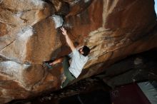 Bouldering in Hueco Tanks on 02/14/2020 with Blue Lizard Climbing and Yoga
Filename: SRM_20200214_1319120.jpg
Aperture: f/8.0
Shutter Speed: 1/250
Body: Canon EOS-1D Mark II
Lens: Canon EF 16-35mm f/2.8 L