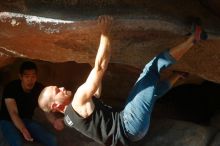 Bouldering in Hueco Tanks on 02/14/2020 with Blue Lizard Climbing and Yoga

Filename: SRM_20200214_1731210.jpg
Aperture: f/5.0
Shutter Speed: 1/250
Body: Canon EOS-1D Mark II
Lens: Canon EF 50mm f/1.8 II