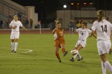 Priscilla Fite, #12.  The lady longhorns beat Texas A&M 1-0 in soccer Friday night.

Filename: SRM_20061027_1913368.jpg
Aperture: f/4.0
Shutter Speed: 1/500
Body: Canon EOS 20D
Lens: Canon EF 80-200mm f/2.8 L