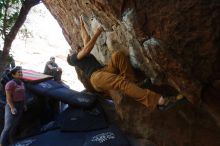 Bouldering in Hueco Tanks on 02/16/2020 with Blue Lizard Climbing and Yoga
Filename: SRM_20200216_1235460.jpg
Aperture: f/4.5
Shutter Speed: 1/250
Body: Canon EOS-1D Mark II
Lens: Canon EF 16-35mm f/2.8 L