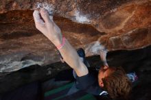 Bouldering in Hueco Tanks on 02/16/2020 with Blue Lizard Climbing and Yoga
Filename: SRM_20200216_1623201.jpg
Aperture: f/5.0
Shutter Speed: 1/250
Body: Canon EOS-1D Mark II
Lens: Canon EF 16-35mm f/2.8 L