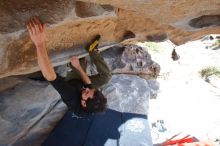 Bouldering in Hueco Tanks on 02/25/2020 with Blue Lizard Climbing and Yoga
Filename: SRM_20200225_1525380.jpg
Aperture: f/7.1
Shutter Speed: 1/250
Body: Canon EOS-1D Mark II
Lens: Canon EF 16-35mm f/2.8 L