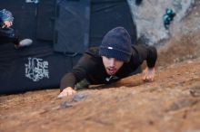 Bouldering in Hueco Tanks on 02/25/2020 with Blue Lizard Climbing and Yoga

Filename: SRM_20200225_1724560.jpg
Aperture: f/2.8
Shutter Speed: 1/250
Body: Canon EOS-1D Mark II
Lens: Canon EF 50mm f/1.8 II