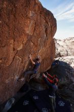 Bouldering in Hueco Tanks on 02/29/2020 with Blue Lizard Climbing and Yoga
Filename: SRM_20200229_1242320.jpg
Aperture: f/8.0
Shutter Speed: 1/200
Body: Canon EOS-1D Mark II
Lens: Canon EF 16-35mm f/2.8 L