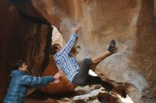 Bouldering in Hueco Tanks on 02/29/2020 with Blue Lizard Climbing and Yoga

Filename: SRM_20200229_1439030.jpg
Aperture: f/2.5
Shutter Speed: 1/250
Body: Canon EOS-1D Mark II
Lens: Canon EF 50mm f/1.8 II