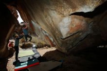 Bouldering in Hueco Tanks on 03/06/2020 with Blue Lizard Climbing and Yoga

Filename: SRM_20200306_1242300.jpg
Aperture: f/8.0
Shutter Speed: 1/250
Body: Canon EOS-1D Mark II
Lens: Canon EF 16-35mm f/2.8 L