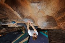 Bouldering in Hueco Tanks on 03/15/2020 with Blue Lizard Climbing and Yoga
Filename: SRM_20200315_1719500.jpg
Aperture: f/6.3
Shutter Speed: 1/250
Body: Canon EOS-1D Mark II
Lens: Canon EF 16-35mm f/2.8 L