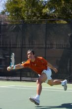 Luis Diaz Barriga. The University of Texas (UT) men's tennis team defeated Georgia Tech (GT) Saturday, February 24, 2007..
Filename: SRM_20070224_1325266.jpg
Aperture: f/4.5
Shutter Speed: 1/800
Body: Canon EOS-1D Mark II
Lens: Canon EF 80-200mm f/2.8 L