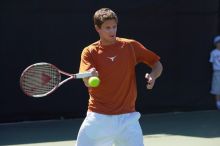 Luis Diaz Barriga and Bernhard Deussner. The University of Texas (UT) men's tennis team defeated Georgia Tech (GT) Saturday, February 24, 2007..
Filename: SRM_20070224_1343026.jpg
Aperture: f/5.0
Shutter Speed: 1/1000
Body: Canon EOS-1D Mark II
Lens: Canon EF 80-200mm f/2.8 L