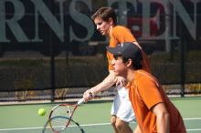 Luis Diaz Barriga and Bernhard Deussner. The University of Texas (UT) men's tennis team defeated Georgia Tech (GT) Saturday, February 24, 2007..
Filename: SRM_20070224_1346280.jpg
Aperture: f/5.0
Shutter Speed: 1/1000
Body: Canon EOS-1D Mark II
Lens: Canon EF 80-200mm f/2.8 L