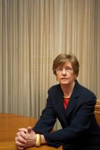 Portraits of UT Vice President of Employee and Campus Services Patricia L Clubb.
Filename: SRM_20070301_1406003.jpg
Aperture: f/4.5
Shutter Speed: 1/250
Body: Canon EOS-1D Mark II
Lens: Sigma 15-30mm f/3.5-4.5 EX Aspherical DG DF