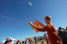 Chris Lam attempts to fly his UT kite at the 79th annual Zilker Park Kite Festival, Sunday, March 4, 2007.
Filename: SRM_20070304_1531541.jpg
Aperture: f/11.0
Shutter Speed: 1/250
Body: Canon EOS-1D Mark II
Lens: Sigma 15-30mm f/3.5-4.5 EX Aspherical DG DF