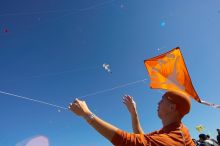 Chris Lam attempts to fly his UT kite at the 79th annual Zilker Park Kite Festival, Sunday, March 4, 2007.
Filename: SRM_20070304_1531585.jpg
Aperture: f/11.0
Shutter Speed: 1/250
Body: Canon EOS-1D Mark II
Lens: Sigma 15-30mm f/3.5-4.5 EX Aspherical DG DF