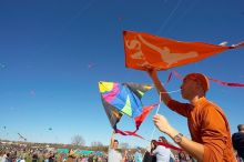 Chris Lam attempts to fly his UT kite at the 79th annual Zilker Park Kite Festival, Sunday, March 4, 2007.
Filename: SRM_20070304_1532081.jpg
Aperture: f/11.0
Shutter Speed: 1/250
Body: Canon EOS-1D Mark II
Lens: Sigma 15-30mm f/3.5-4.5 EX Aspherical DG DF