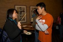 Tina Chien and Eric Chang.  The Asian Business Students Association (ABSA) hosted a chocolate fondue Friday, January 26, 2007 before heading off to a movie premier.

Filename: SRM_20070126_1657249.jpg
Aperture: f/5.6
Shutter Speed: 1/160
Body: Canon EOS 20D
Lens: Canon EF-S 18-55mm f/3.5-5.6