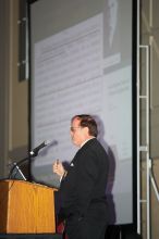 Nicholas A. Peppas gave the AIChE institute lecture, Le Plus &Atilde;�a Change...Nanotechnology and Bioengineering in An Evolving Chemical Engineering World, on Wednesday, November 7, 2007.

Filename: SRM_20071107_1328340.jpg
Aperture: f/2.8
Shutter Speed: 1/250
Body: Canon EOS-1D Mark II
Lens: Canon EF 80-200mm f/2.8 L