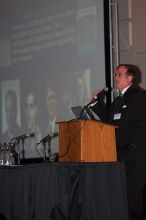 Nicholas A. Peppas gave the AIChE institute lecture, Le Plus &Atilde;�a Change...Nanotechnology and Bioengineering in An Evolving Chemical Engineering World, on Wednesday, November 7, 2007.

Filename: SRM_20071107_1352304.jpg
Aperture: f/4.0
Shutter Speed: 1/250
Body: Canon EOS-1D Mark II
Lens: Canon EF 80-200mm f/2.8 L